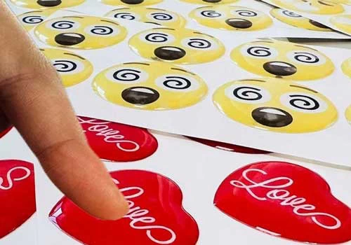 finger touch domed sticker
